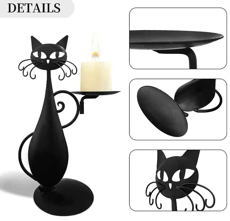 Black Cat Candle Holder