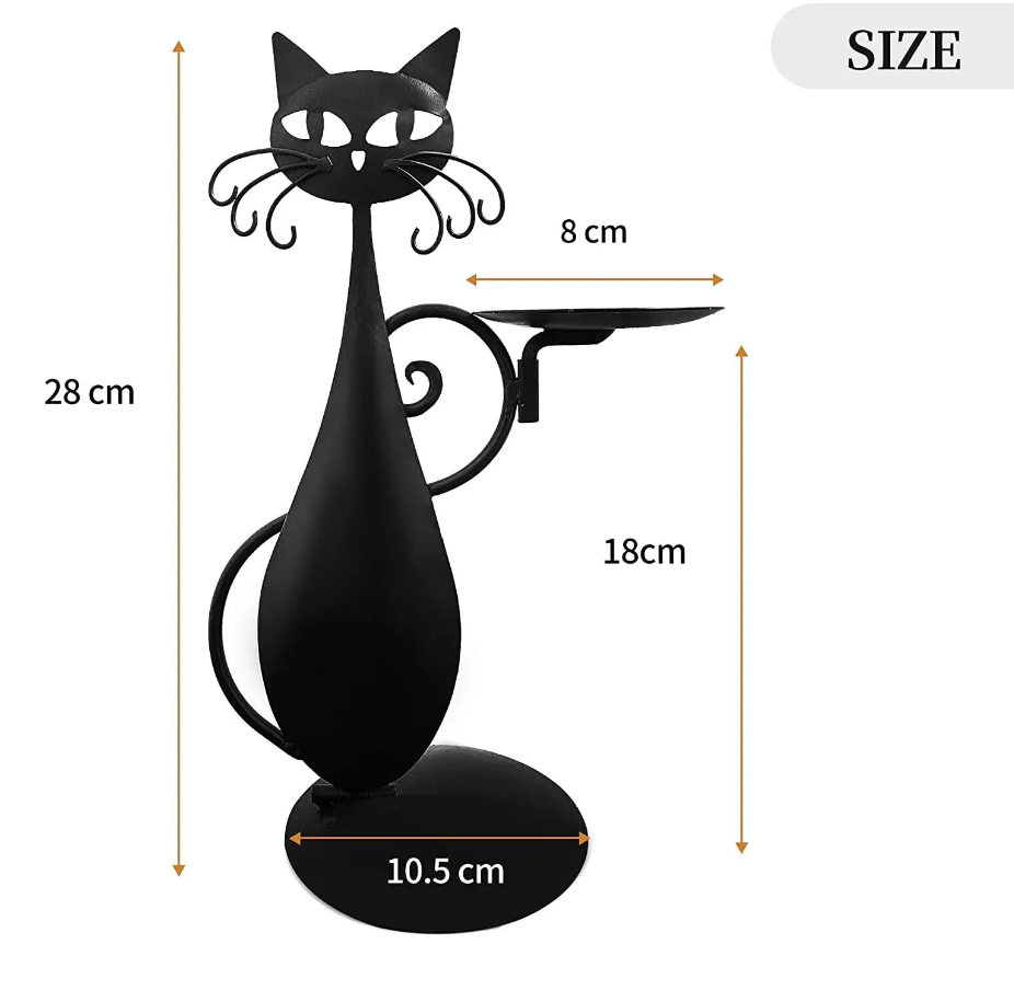 Black Cat Candle Holder